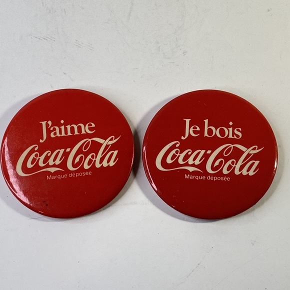 Coca Cola Other - Coca Cola Red Collectible Button Pair